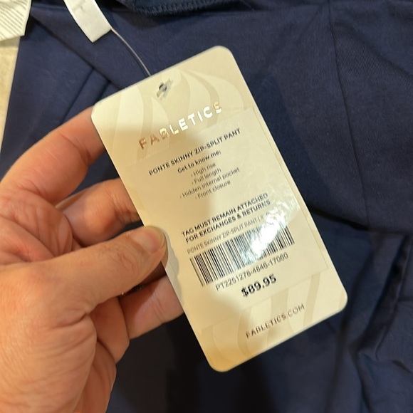 NWT! Fabletics Ponte Skinny Knit Zip Split Ankle Pants XL Navy - Picture 5 of 11